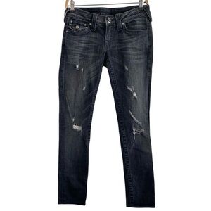 True Religion Y2K Disco Julie Jeans Distressed Low Rise Size 27